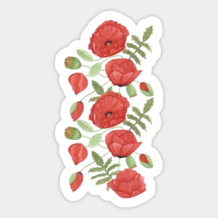 Red poppies Sticker